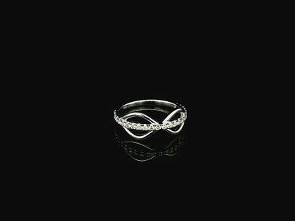 18K white gold diamond infinity ring with 0.40 carat natural diamonds