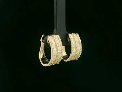 Diamond Hoop Earrings in 18K Yellow Gold