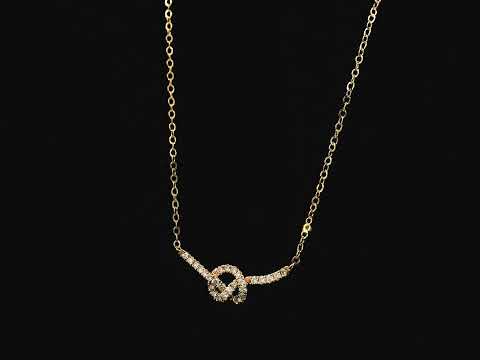 Diamond knot necklace in 18K rose gold with 0.29 carat natural diamonds