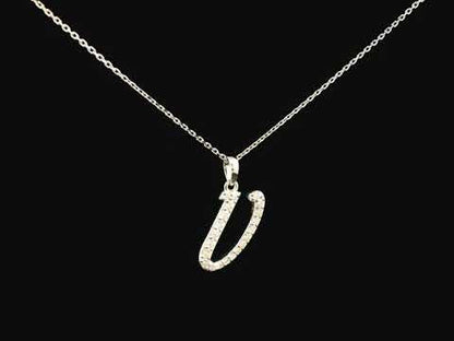 Diamond Initial Pendant Necklace in 18k Gold