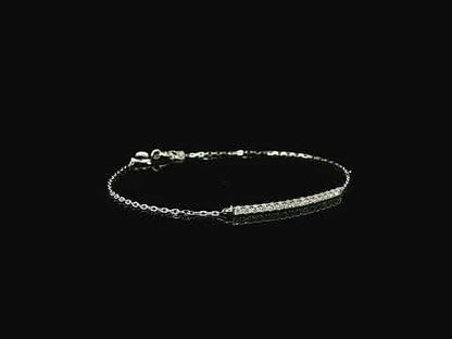 Diamond bar bracelet in 18K white gold featuring 0.38 carat diamonds by Emirates Diamonds.