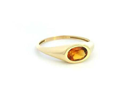 18K Yellow Gold Citrine Ring – November Birthstone Jewelry