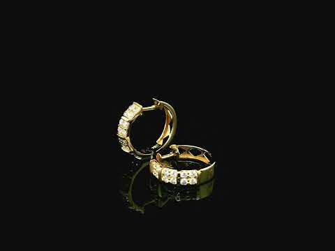 Diamond hoop earrings with 0.45ct natural diamonds set in 18K yellow gold by Emirates Diamonds