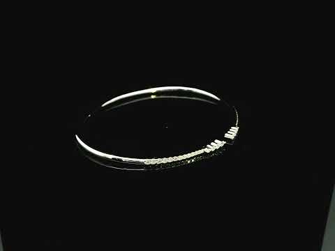 18K white gold diamond bangle featuring 0.54 carat natural diamonds in an elegant open bangle design.