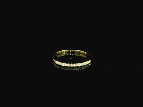 Diamond half eternity wedding band in 18K yellow gold with 0.14 carat natural diamonds