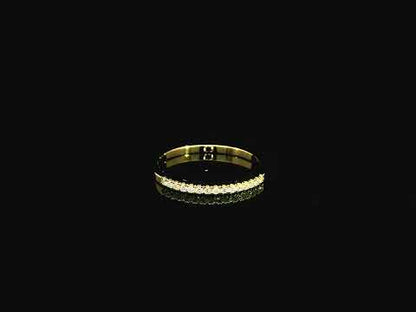 Diamond half eternity wedding band in 18K yellow gold with 0.14 carat natural diamonds