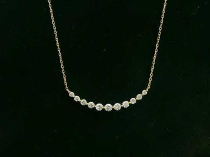 18K yellow gold graduated diamond bar necklace – 0.47ct round brilliant diamonds, Emirates Diamonds