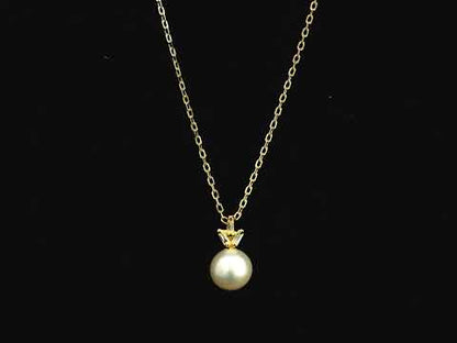 18K yellow gold freshwater pearl and diamond pendant necklace 0.06 carat – Emirates Diamonds