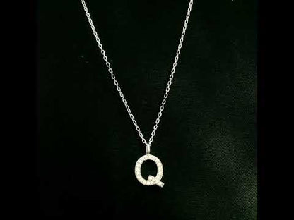 Diamond Initial Q Alphabet Pendant In 18k Gold