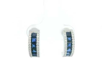 Luxury sapphire and diamond earrings with half hoop design