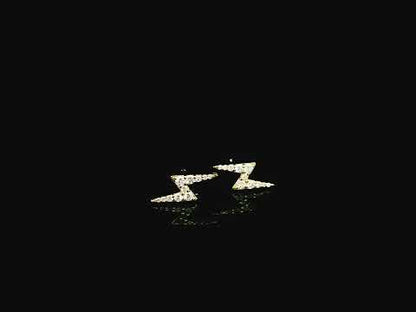 Diamond Lightning Bolt Stud Earrings in 18K Yellow Gold
