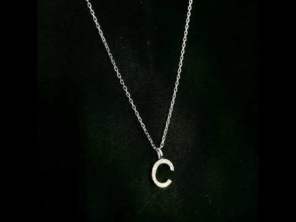 Diamond Initial C Alphabet Pendant In 18k Gold