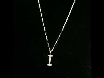 Diamond Initial I Alphabet Pendant In 18k Gold