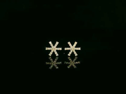 18K yellow gold diamond starburst stud earrings with radiant design – Emirates Diamonds