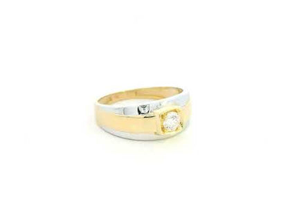 Diamond Men’s Ring in 18K Two Tone Gold