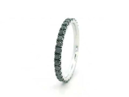 18K white gold full eternity black diamond ring, total 1.06 carat, modern luxury statement ring