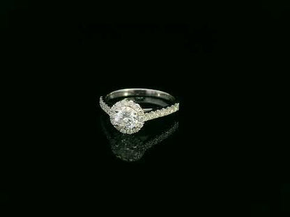 Round Diamond Engagement Ring in 18K White Gold — 0.51 ct D-SI1 GIA-Certified