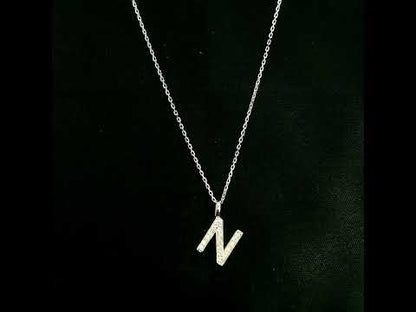 Diamond Initial N Alphabet Pendant In 18k Gold