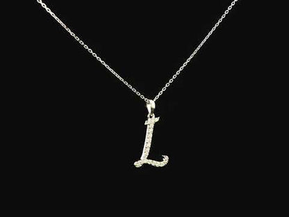 Diamond Initial Pendant Necklace in 18k Gold