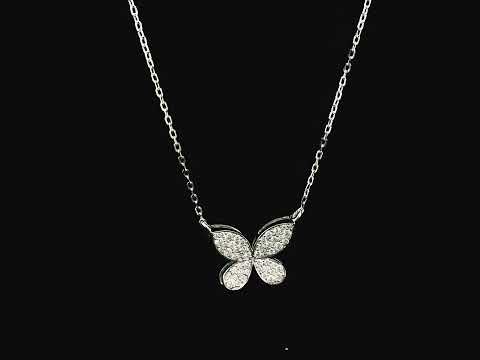 Diamond butterfly necklace 0.53 carat in 18K white gold by Emirates Diamonds