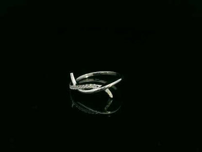 Diamond Crossover Ring in 18K White Gold