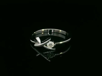Tension-Set Diamond Ring in 18K White Gold – Modern X Design