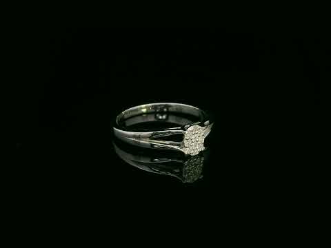 Minimal diamond accent ring in 18K white gold by Emirates Diamonds