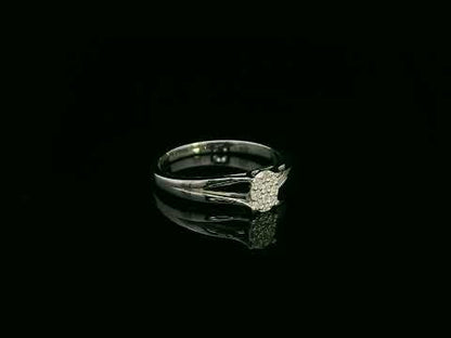 Minimal diamond accent ring in 18K white gold by Emirates Diamonds