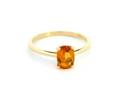 18K Gold Citrine  Ring | 0.72 Carat Oval Citrine | November Birthstone Jewelry