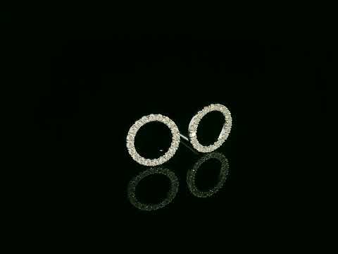 18K white gold diamond circle stud earrings – 0.26ct diamonds by Emirates Diamonds