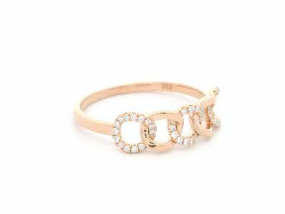 18K rose gold diamond link band ring with natural diamonds by Emirates Diamonds