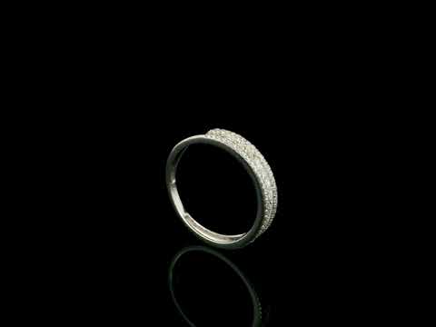 18K white gold princess cut and round diamond wedding band with 0.56 carat natural diamonds