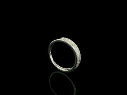 18K white gold princess cut and round diamond wedding band with 0.56 carat natural diamonds