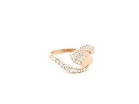 Diamond heart wrap ring in 18K rose gold Emirates Diamonds