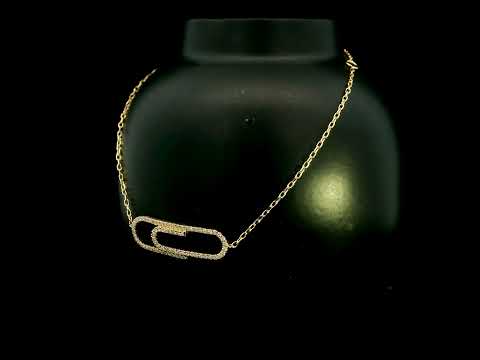 18K Yellow Gold Diamond Paperclip Bracelet featuring 0.27 carat natural diamonds in a modern pavé paperclip link design.