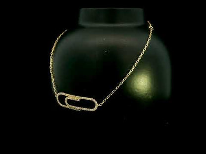 18K Yellow Gold Diamond Paperclip Bracelet featuring 0.27 carat natural diamonds in a modern pavé paperclip link design.