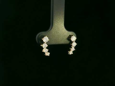 Diamond stud earrings in 18K yellow gold with 0.53 carat total diamond weight by Emirates Diamonds