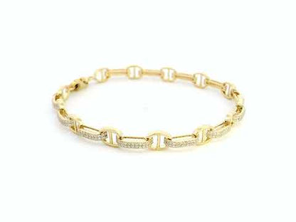 18K Gold Diamond Bracelet - 1.10 Carat Pave Link Design | Luxury Chain Bracelet