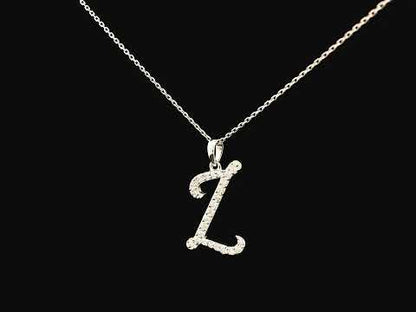 Diamond Initial Z Alphabet Pendant In 18k Gold