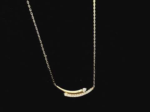 Diamond curve necklace in 18K yellow gold with 0.43 carat natural diamonds