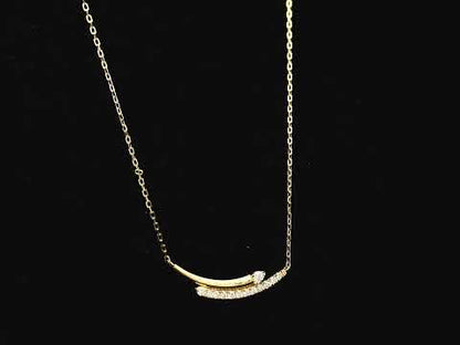 Diamond curve necklace in 18K yellow gold with 0.43 carat natural diamonds