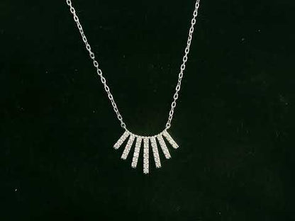 18K white gold diamond pendant necklace with pavé diamonds, total diamond weight 0.34 carat – Emirates Diamonds