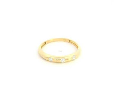 Minimal diamond band ring in 18K yellow gold with 0.13 carat diamonds
