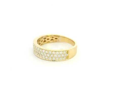 Diamond pave band ring in 18K yellow gold with multi-row diamonds