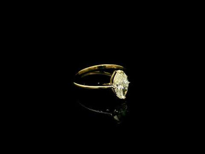 Marquise Diamond Solitaire Engagement Ring in 18K Yellow Gold