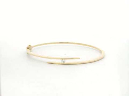 Diamond Open Bangle in 18K Yellow Gold