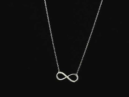 Diamond infinity necklace in 18K white gold with 0.05 carat natural diamonds
