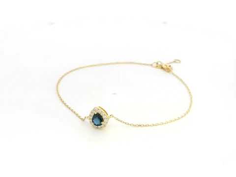18K yellow gold blue sapphire bracelet – 0.41ct sapphire with 0.11ct diamonds by Emirates Diamonds