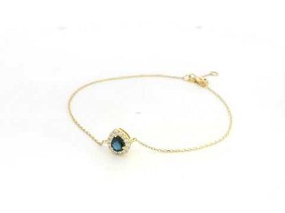 18K yellow gold blue sapphire bracelet – 0.41ct sapphire with 0.11ct diamonds by Emirates Diamonds