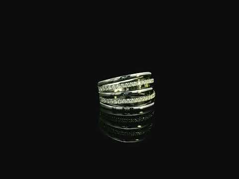Diamond multi band stacked ring in 18K white gold by Emirates Diamonds
